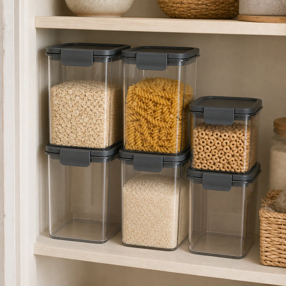 Stackable Airtight Pantry Set lifestyle – AI-generated visualization